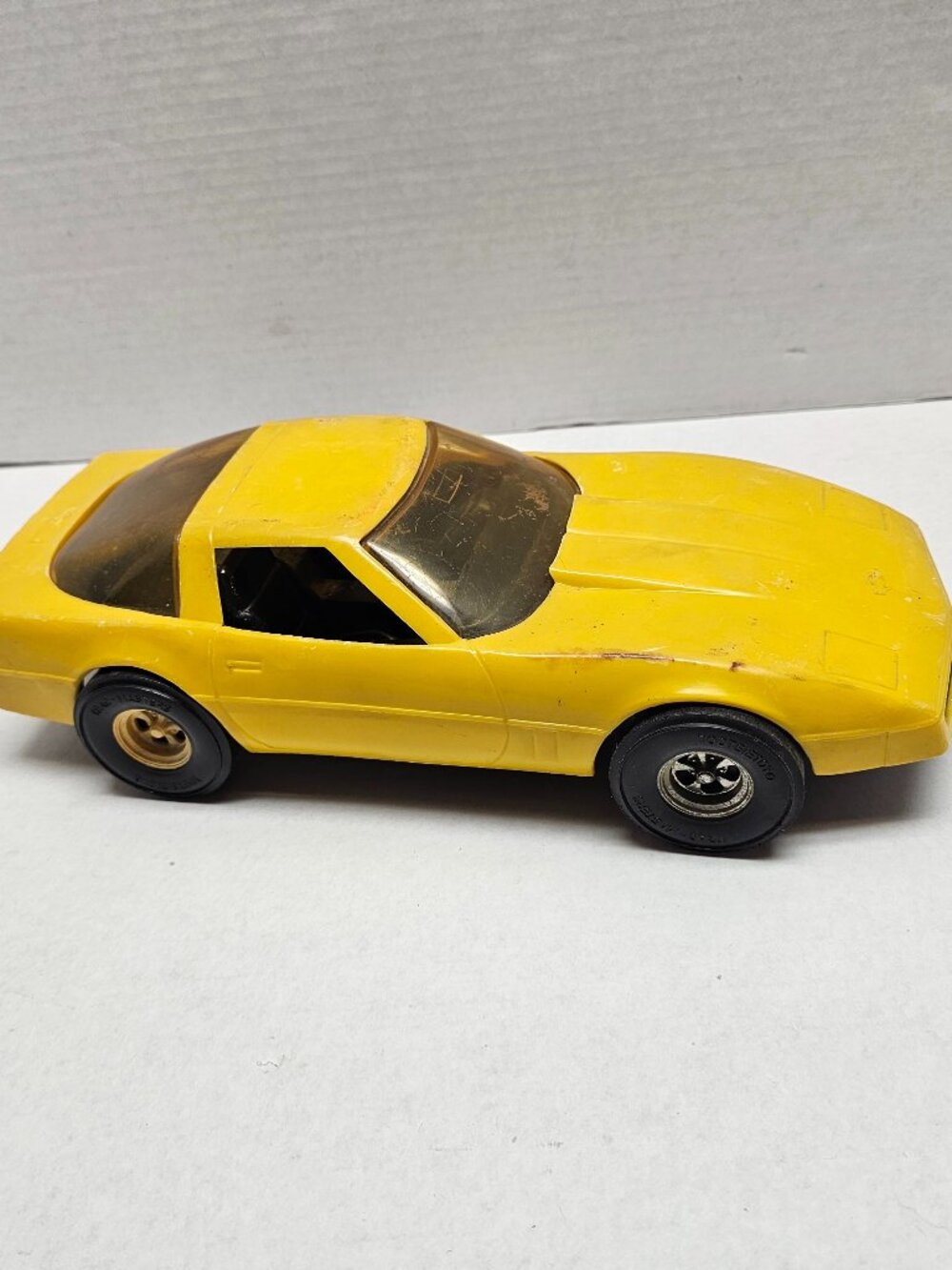 Vintage Big Yellow Car Chevrolet Toy Corvette Strombecker